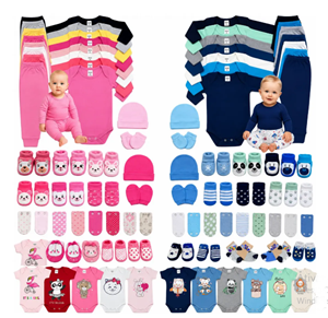 Kit 30 Pçs Enxoval Roupa Bebê Body Mijão Touca Meia Luva