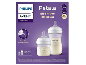 Kit 2 Mamadeira Avent Pétala Recém Nascido Neutra 125/260ml